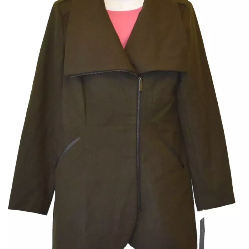 French Connection Military Green Wool Coat
